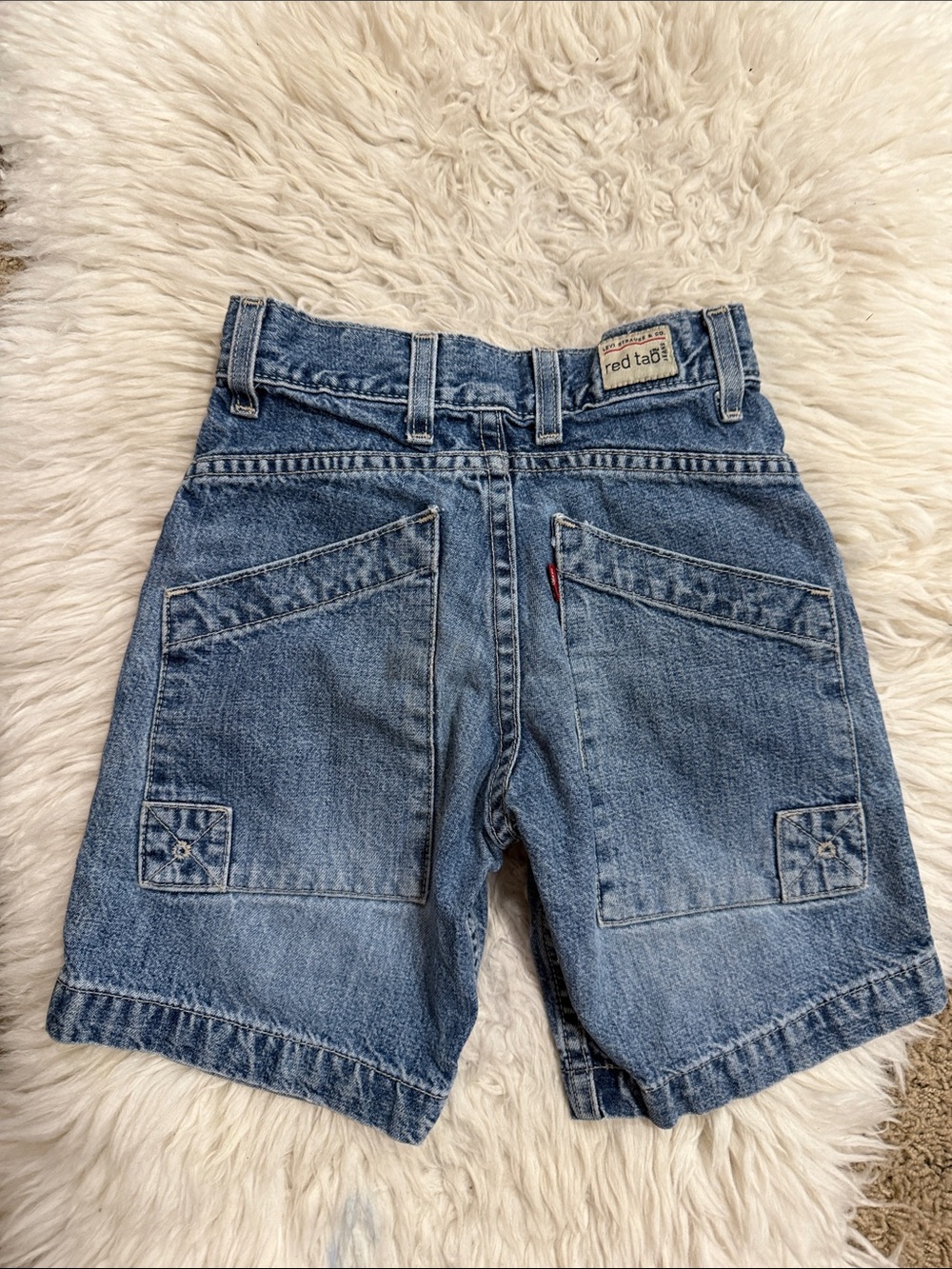 Vintage 90’s Boys Levi’s Red Tab Denim Angled Yoke Pockets Jean Jorts Size 6